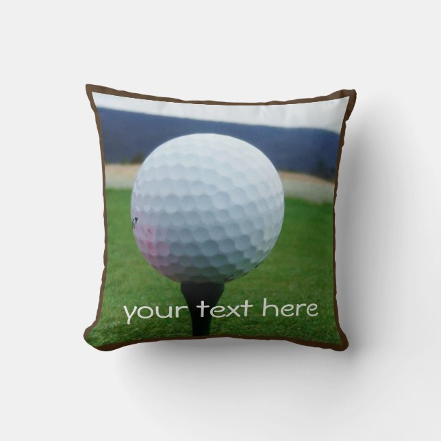 Personalisiert mit Name white golf ball Kissen (Vorderseite)