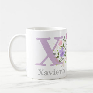 Personalisiert mit Name Xaviera und Erste Initiale Kaffeetasse