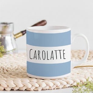 Personalisiert mit Namen Benutzerdefiniert Blau Kaffeetasse