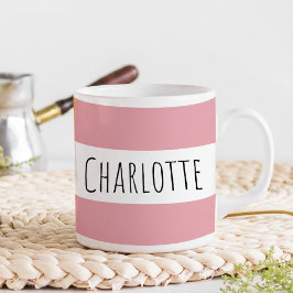 Personalisiert mit Namen Benutzerdefiniert Rosa Kaffeetasse