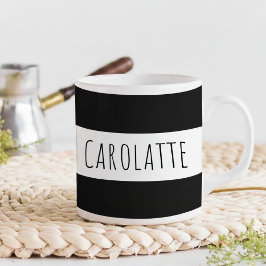 Personalisiert mit Namen Benutzerdefiniert Schwarz Kaffeetasse
