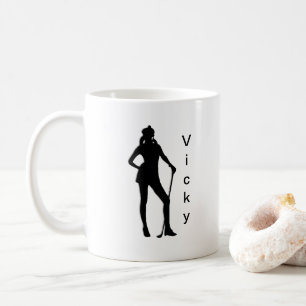 Personalisiert mit Namen Damen Golf Sport Kaffeetasse