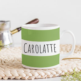 Personalisiert mit Namen, individuelles Grün Kaffeetasse