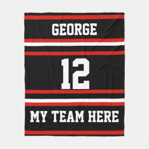 Personalisiert mit Namen,#, Team, Sportfan-Team Fleecedecke