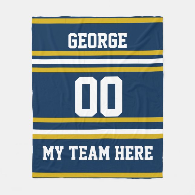 Personalisiert mit Namen,#, Team, Sportfan-Team Fleecedecke (Vorderseite)
