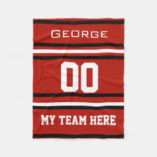 Personalisiert mit Namen,#, Team, Sportfan-Team Fleecedecke