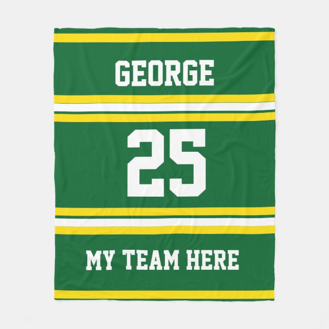 Personalisiert mit Namen,#, Team, Sportfan-Team Fleecedecke (Vorderseite)