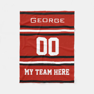 Personalisiert mit Namen,#, Team, Sportfan-Team Fleecedecke