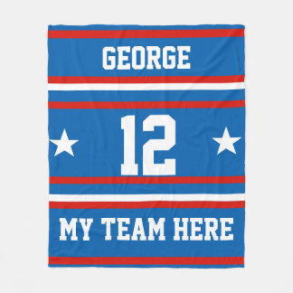 Personalisiert mit Namen,#, Team, Sportfan-Team Fleecedecke