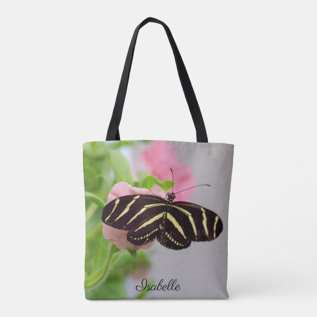 Personalisiert mit Namen Zebra Longwing Schmetterl Tasche (Rückseite)