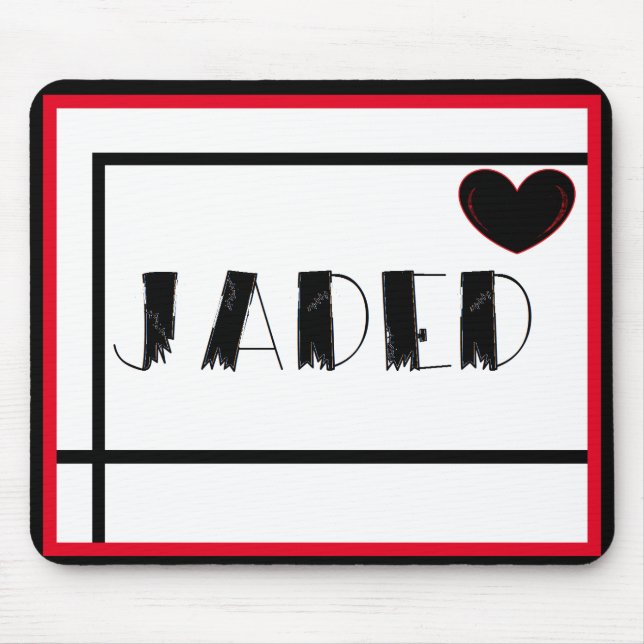 Personalisiert mit schwarzem Herzen Mousepad (Vorne)