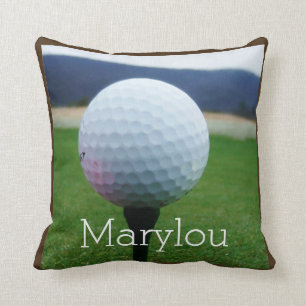 Personalisiert mit weißem Golfnamensball Kissen