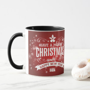 Personalisiert mit Wünschen Frohe Weihnachten Fot Tasse