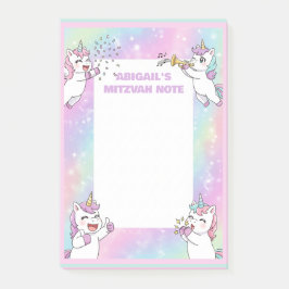 Personalisiert Mitzvah Hinweis Rosa Einhorn Notepa Post-it Klebezettel