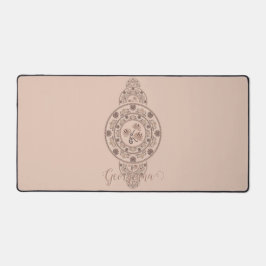 Personalisiert Mocha Rokoko Lotus Ornamental Manda Schreibtischunterlage