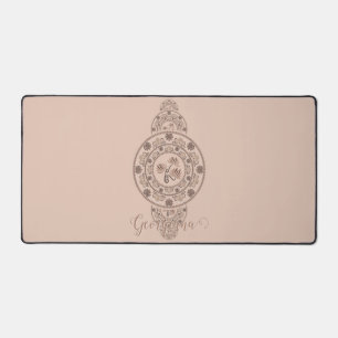 Personalisiert Mocha Rokoko Lotus Ornamental Manda Schreibtischunterlage
