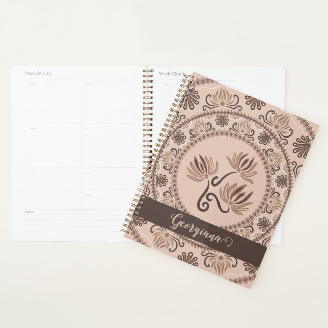 Personalisiert Mocha Rokoko Revival Dot Mandala Planer (Anzeige)