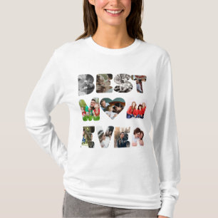 Personalisiert modern 11 Foto Beste Mutter je T - T-Shirt