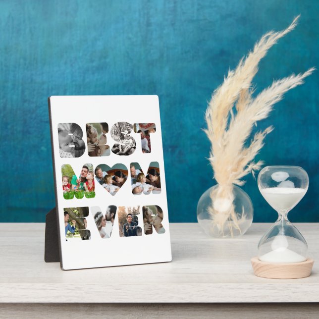 Personalisiert modern 11 Foto Beste Mutter überhau Fotoplatte (Seite)