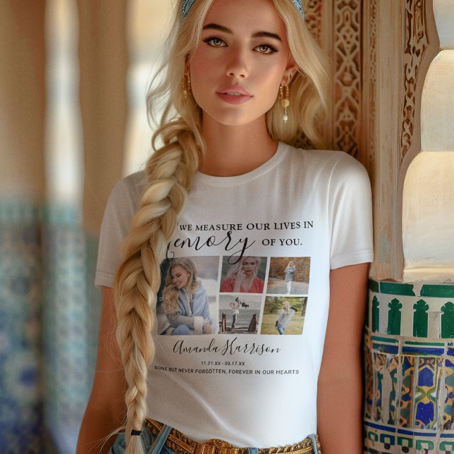 Personalisiert modern | 9 FOTO | Gedenkstätte T-Shirt (Von Creator hochgeladen)