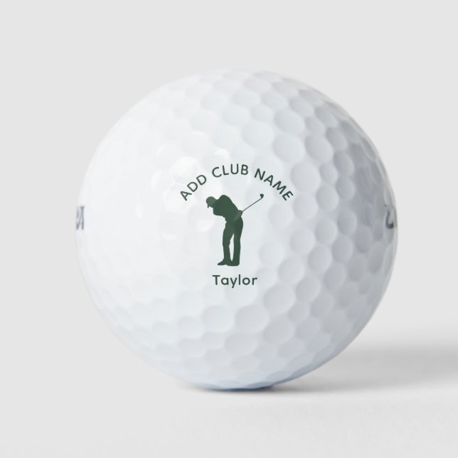 Personalisiert Modern Country Club Name Golfball (Vorderseite)