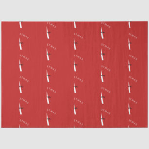 Personalisiert Modern Frohe Weihnachts-Rote Monogr Seidenpapier
