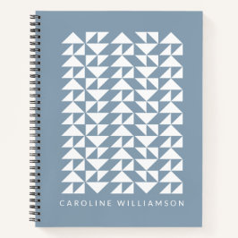 Personalisiert Modern Geometric Minimalistisch Blu Notizbuch