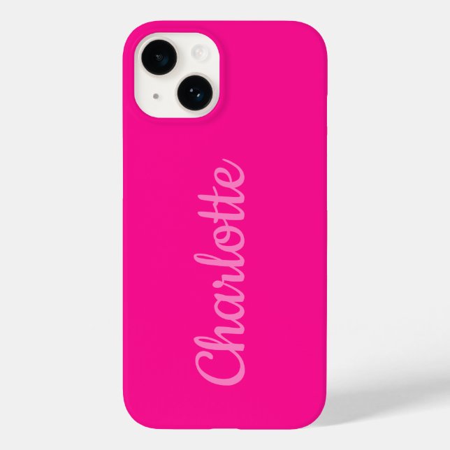 Personalisiert-modern in heißen rosa Farben Case-Mate iPhone 14 Hülle (Rückseite)