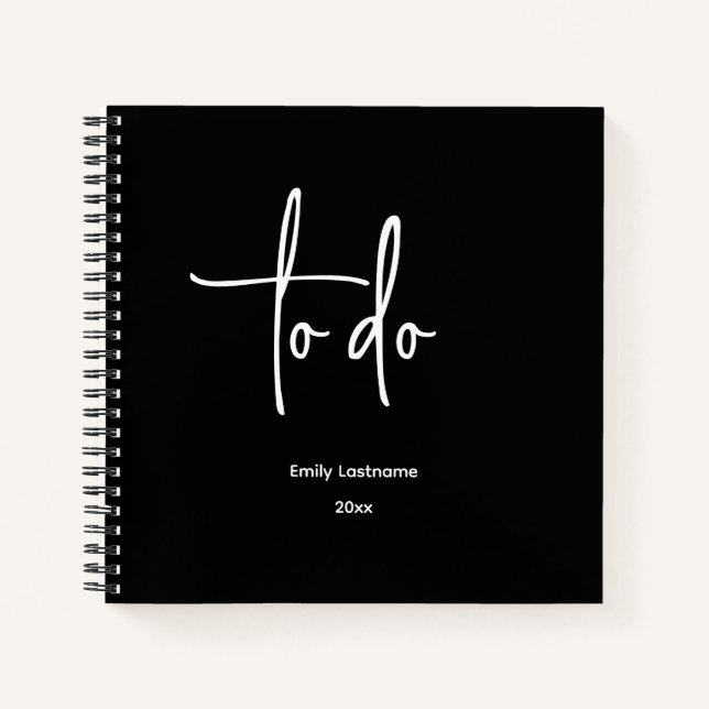 Personalisiert-modern Minimalistisch für Notebooks Notizbuch (Vorderseite)
