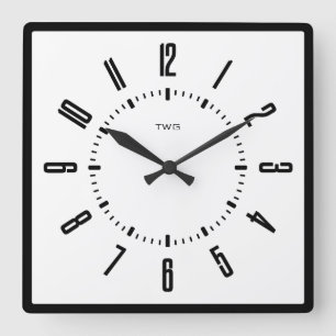Personalisiert modern Minimalistisch Quadratische Wanduhr