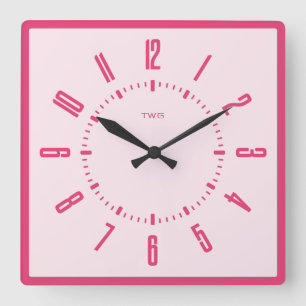 Personalisiert modern Minimalistisch Quadratische Wanduhr