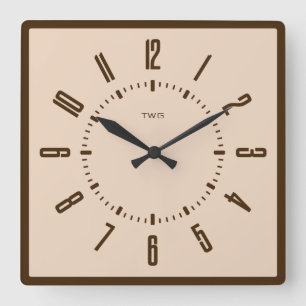 Personalisiert modern Minimalistisch Quadratische Wanduhr