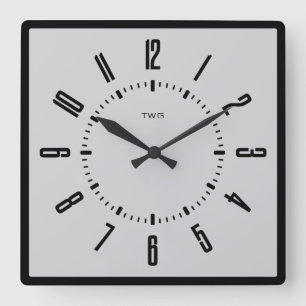 Personalisiert modern Minimalistisch Quadratische Wanduhr