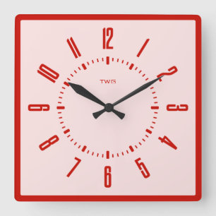 Personalisiert modern Minimalistisch Quadratische Wanduhr