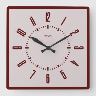 Personalisiert modern Minimalistisch Quadratische Wanduhr
