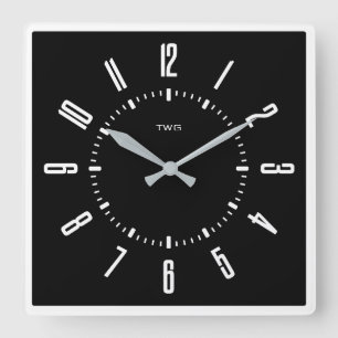 Personalisiert modern Minimalistisch Quadratische Wanduhr