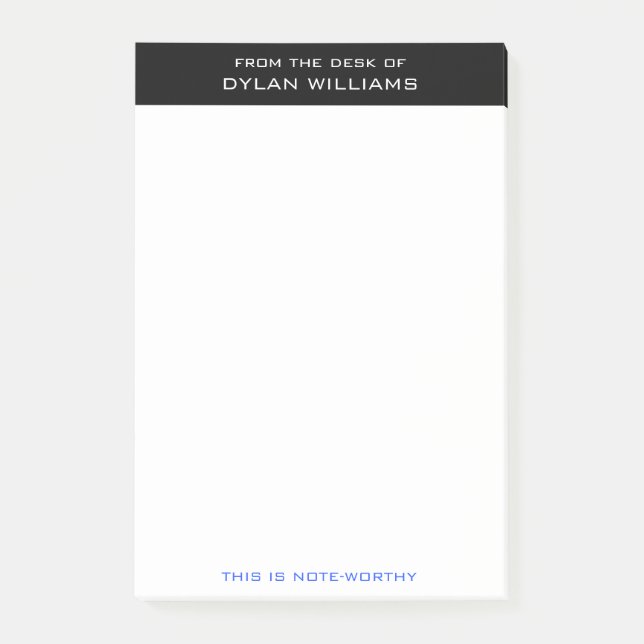Personalisiert modern Minimalistisch vom Schreibti Post-it Klebezettel (Vorderseite)