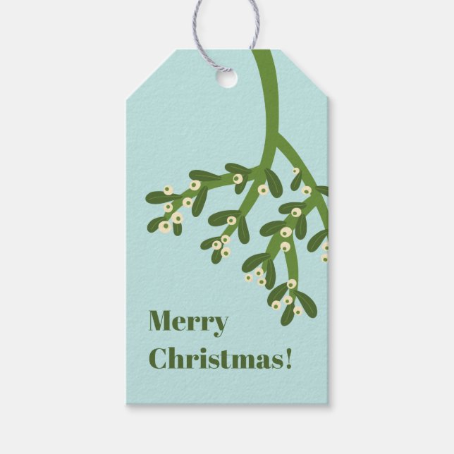 Personalisiert Modern Mistletoe Weihnachten Geschenkanhänger (Vorderseite)