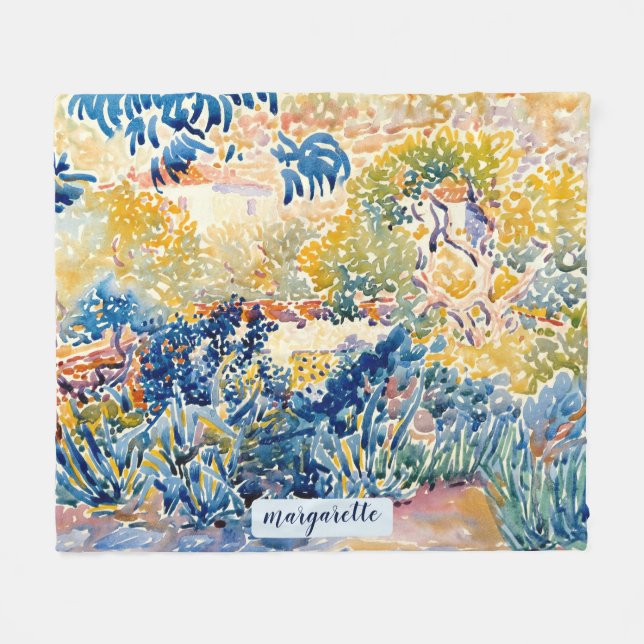 Personalisiert Modern Monogram Name Artist's Garde Fleecedecke (Vorderseite (Horizontal))