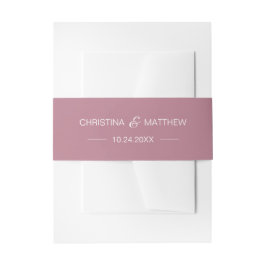 Personalisiert Modern NAME Dusty Mauve Rose Weddin Einladungsbanderole
