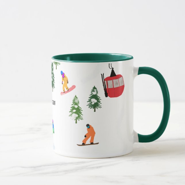 Personalisiert Modern Snowboarder Snowboarden Tasse (Rechts)