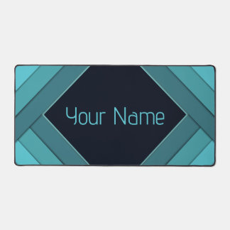 Personalisiert Moderne Aquamarine Sleek Geometrie Schreibtischunterlage