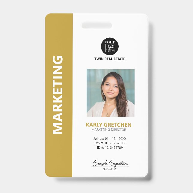 Personalisiert Moderne Berufliche Mitarbeiter ID G Ausweis (Vorderseite)