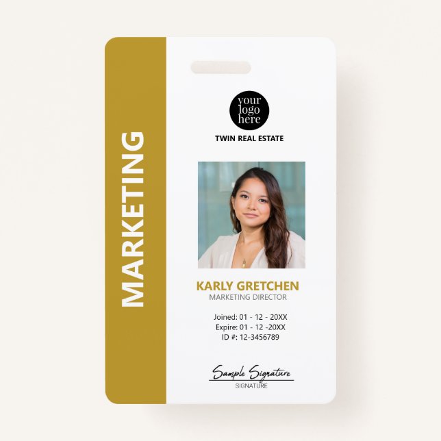 Personalisiert Moderne Berufliche Mitarbeiter ID G Ausweis (Vorderseite)