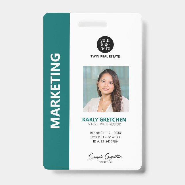 Personalisiert Moderne Berufliche Mitarbeiter-ID G Ausweis (Vorderseite)