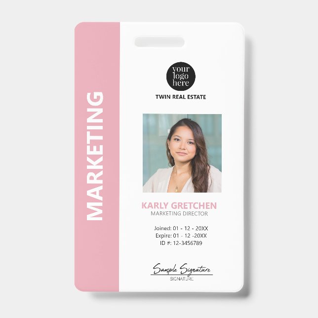 Personalisiert Moderne Berufliche Mitarbeiter ID P Ausweis (Vorderseite)