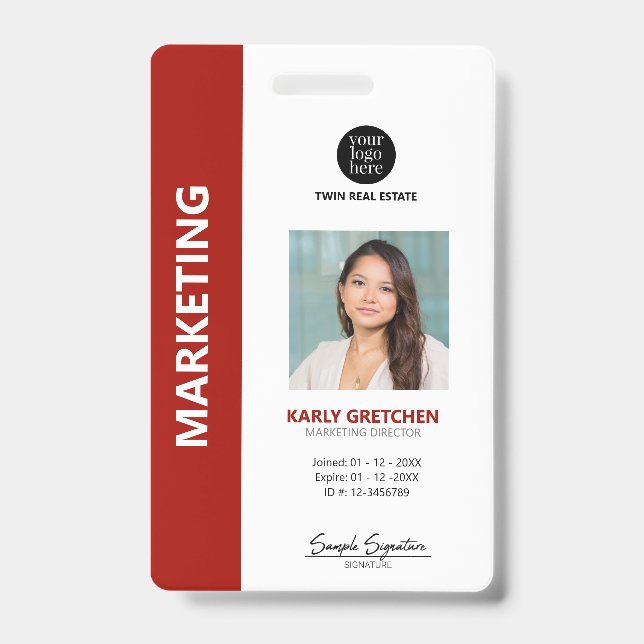 Personalisiert Moderne Berufliche Mitarbeiter-ID R Ausweis (Vorderseite)