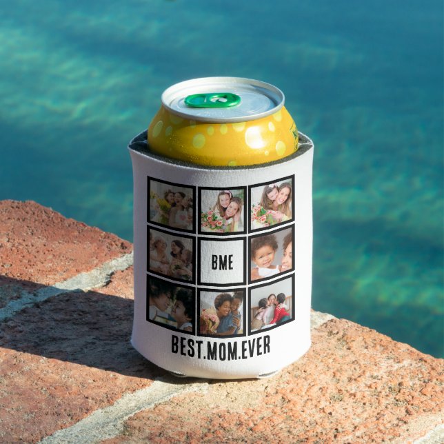 Personalisiert Moderne beste Mama je 8 FotoCollage Dosenkühler (In Situ Pool)