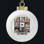 Personalisiert Moderne beste Mama je 8 FotoCollage Keramik Kugel-Ornament<br><div class="desc">Personalisiert Moderne beste Mama je 8 Foto Collage. Passen Sie dieses Tagesgeschenk für Mama mit 8 Fotos und Abkürzungen wie BGE für Best Oma Ever, </div>