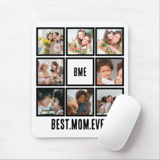 Personalisiert Moderne beste Mama je 8 FotoCollage Mousepad